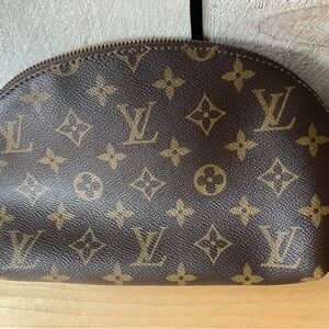 Brown and Gold Monogram Pouch